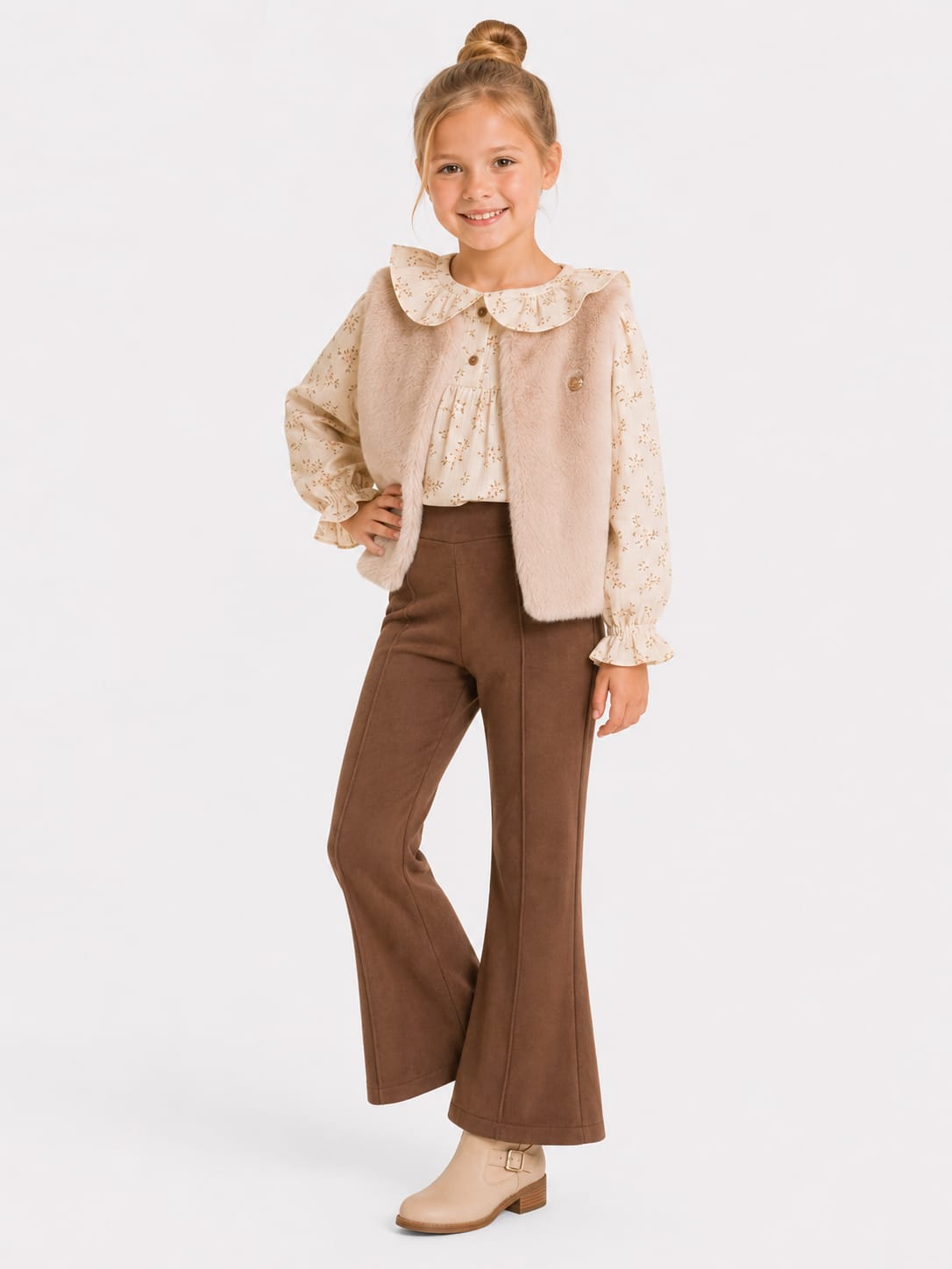 SÜET PANTALON ÜÇLÜ TK - Kahve