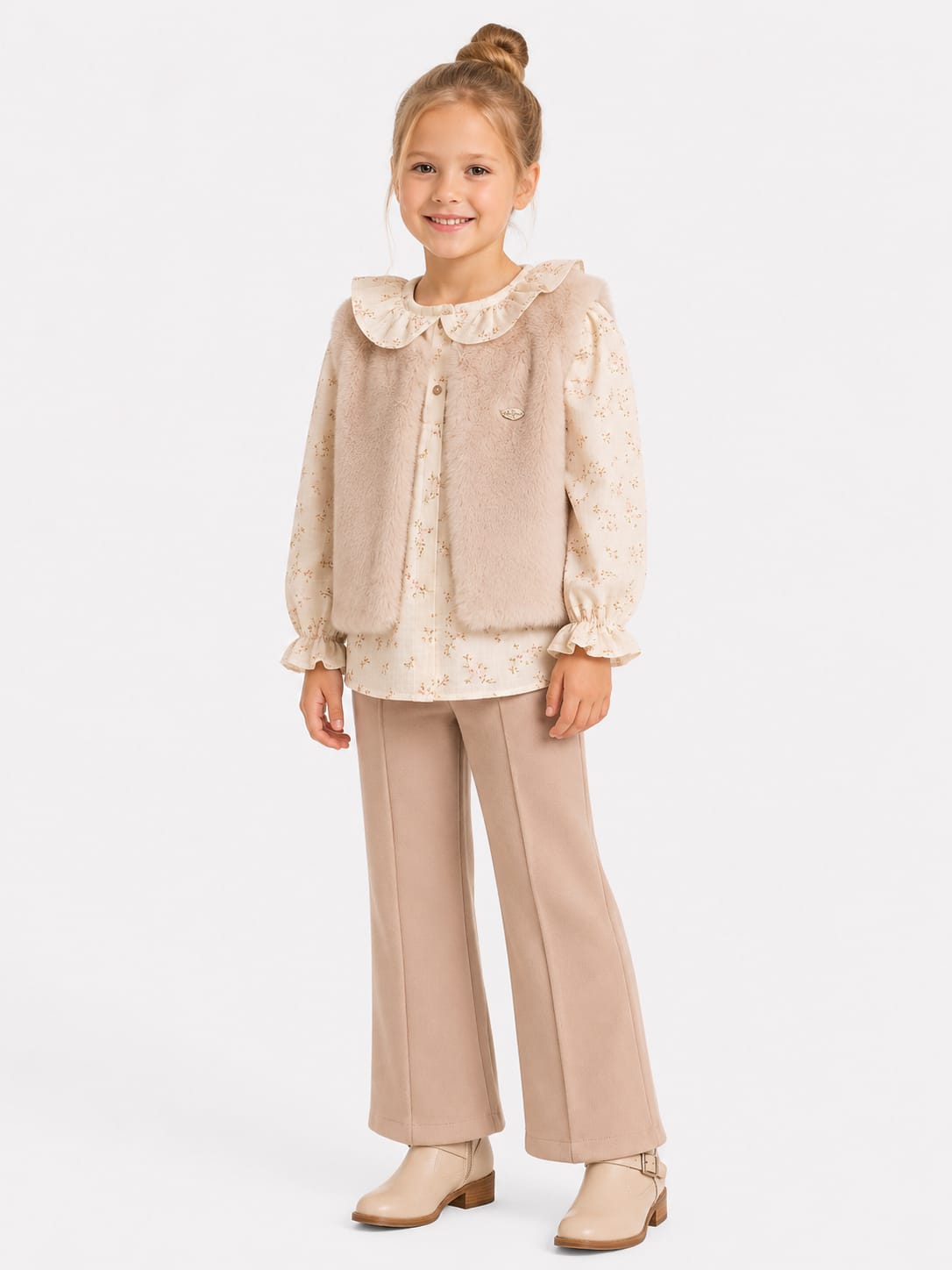 SÜET PANTALON ÜÇLÜ TK - Bej