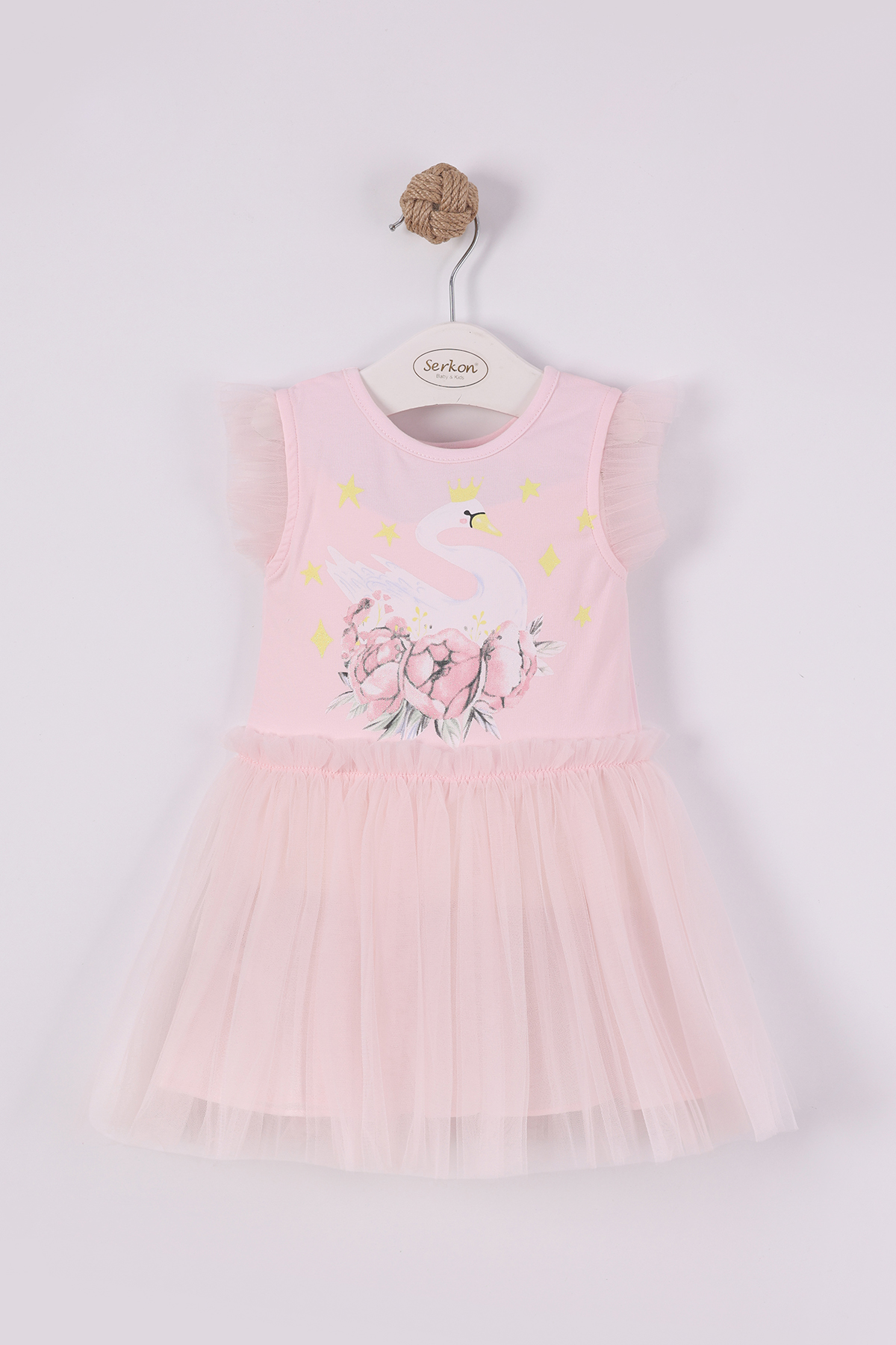 KUG BASKILI ELBİSE - Pembe