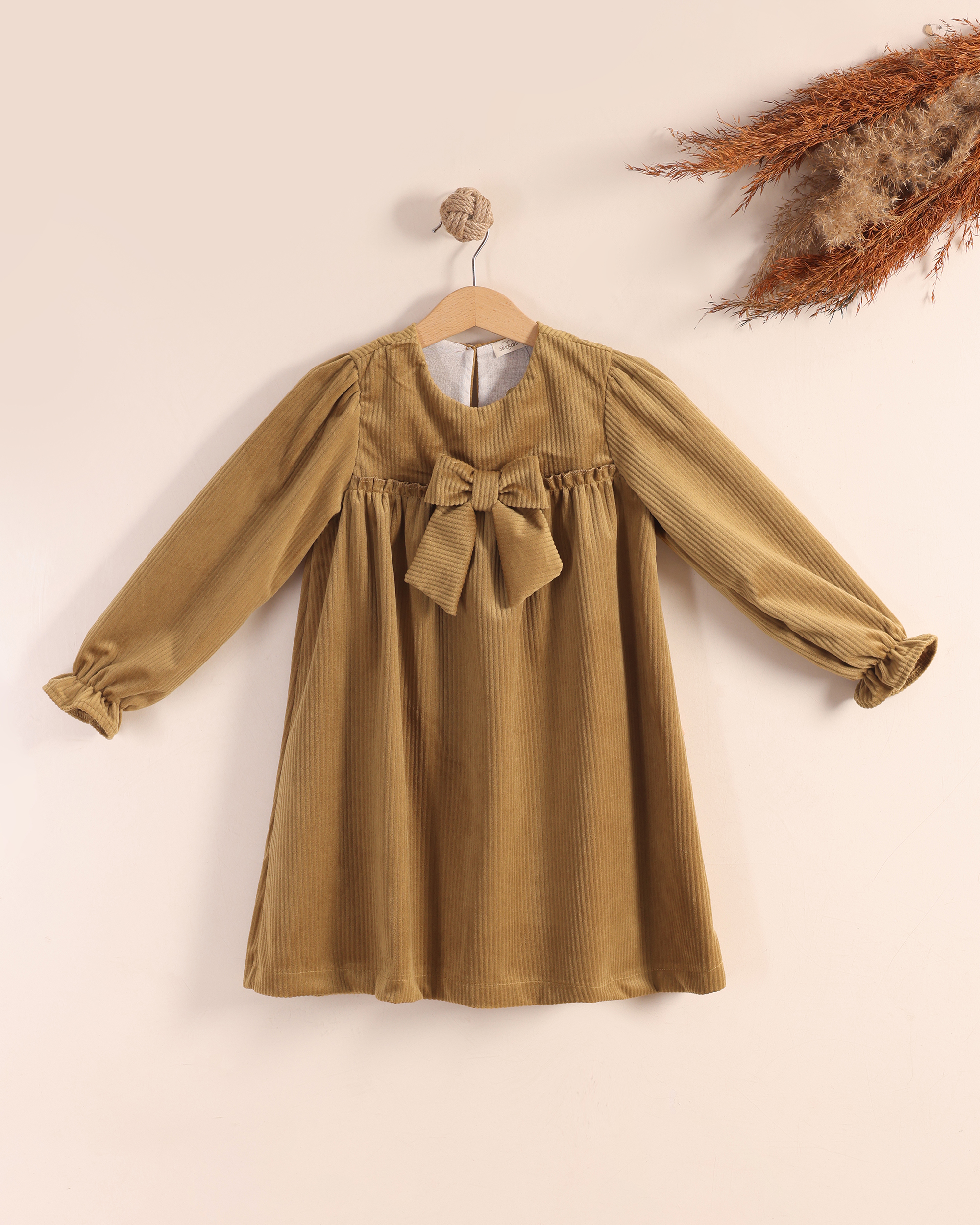 ÇİZGİLİ KADİFE TUNİK - Haki