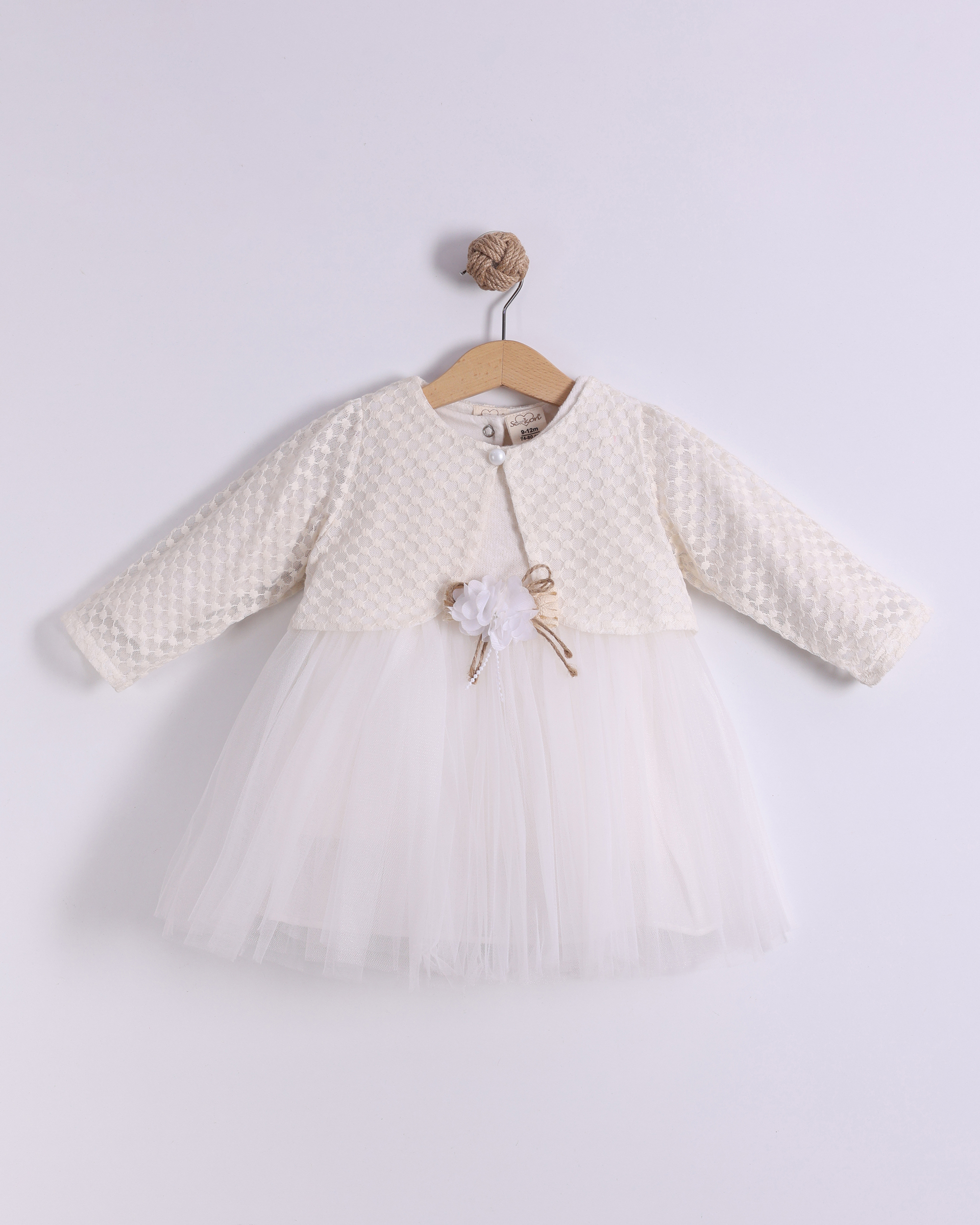 BOLEROLU TÜL ELBİSE - Ekru