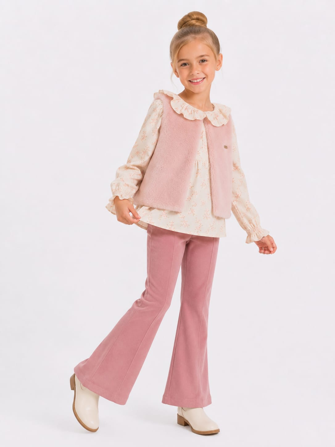 SÜET PANTALON ÜÇLÜ TK - Pembe